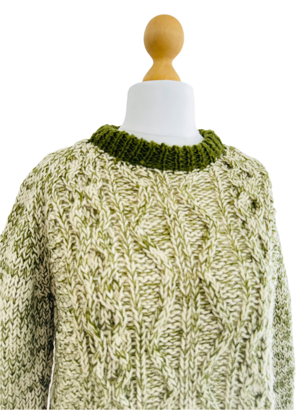 Vintage Handknit Ivory Melange Pullover Sweater