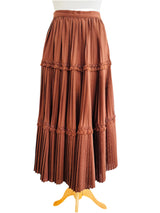 Byblos Brown Pleated Maxi Skirt