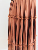Byblos Brown Pleated Maxi Skirt