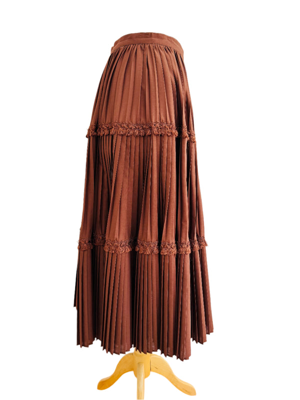 Byblos Brown Pleated Maxi Skirt