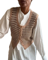 1970's Graphic Textured Knit Vest