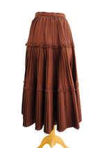 Byblos Brown Pleated Maxi Skirt