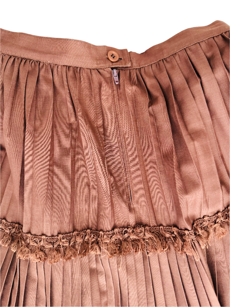 Byblos Brown Pleated Maxi Skirt