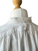 1920's Antique French Cotton Tuxedo Smock Shirt