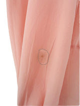 1940's Pink Bias Cut Silk Dress w/Beige Lace Insets