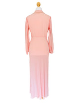1940's Pink Bias Cut Silk Dress w/Beige Lace Insets