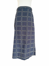 Ace & Jig Black and Beige Windowpane Check Skirt