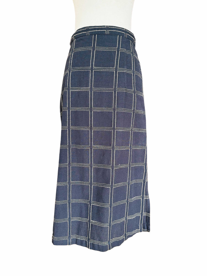 Ace & Jig Black and Beige Windowpane Check Skirt