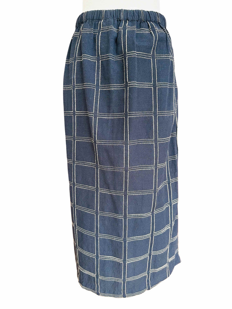 Ace & Jig Black and Beige Windowpane Check Skirt