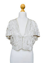 1930's White Sequin Cropped Bolero