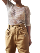 Grey Crochet Knit Top