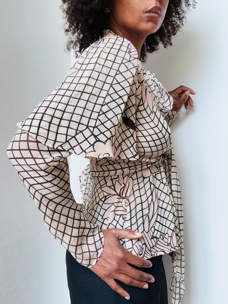 Celia Birtwell Printed Floral Silk Chiffon Blouse