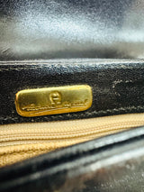Vintage Etienne Aigner Black Leather Saddle Bag