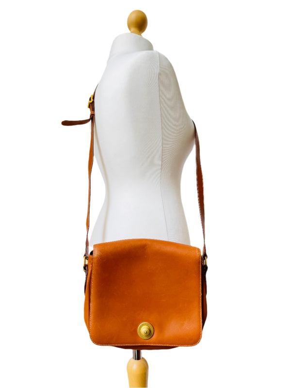 Escada Cognac Brown Leather Crossbody Bag