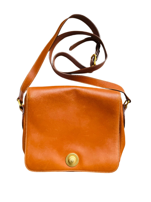 Escada Cognac Brown Leather Crossbody Bag
