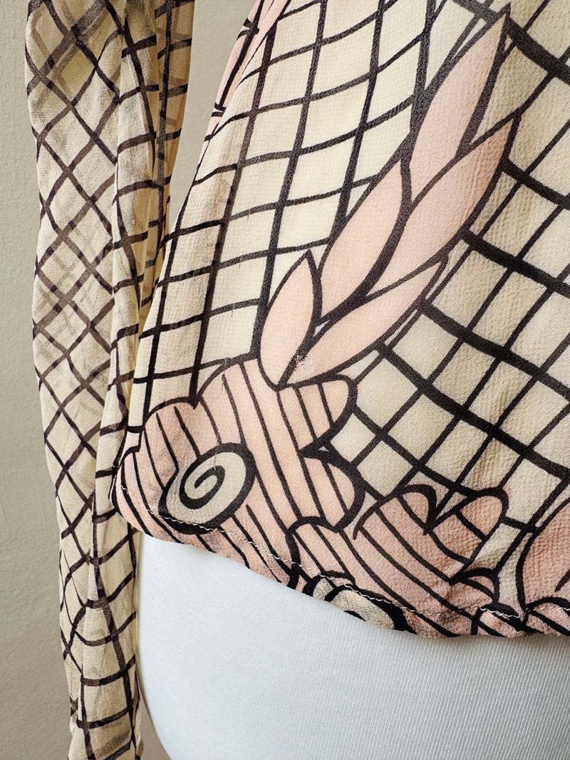 Celia Birtwell Printed Floral Silk Chiffon Blouse
