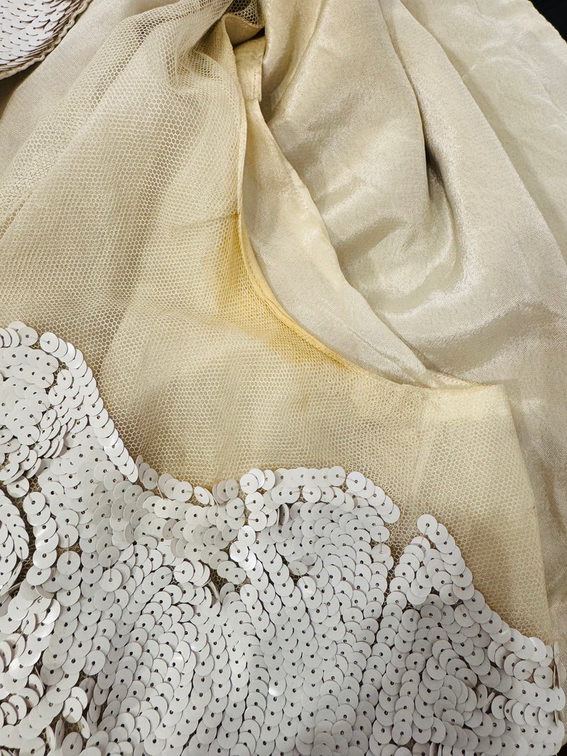 1930's White Sequin Cropped Bolero