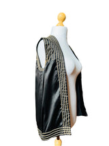 1920's/30's Black Silk Vest w/Ivory Trim