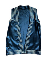 1920's/30's Black Silk Vest w/Ivory Trim