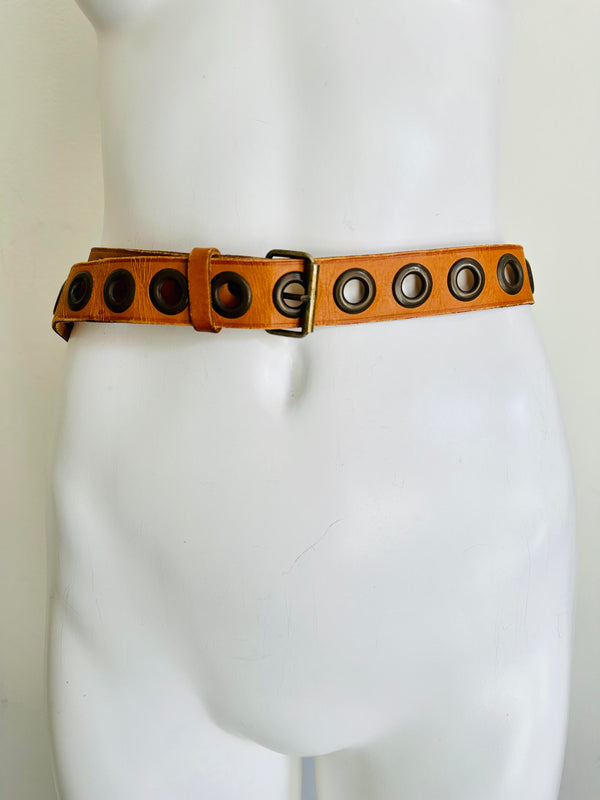 Vintage Brown French Leather Belt