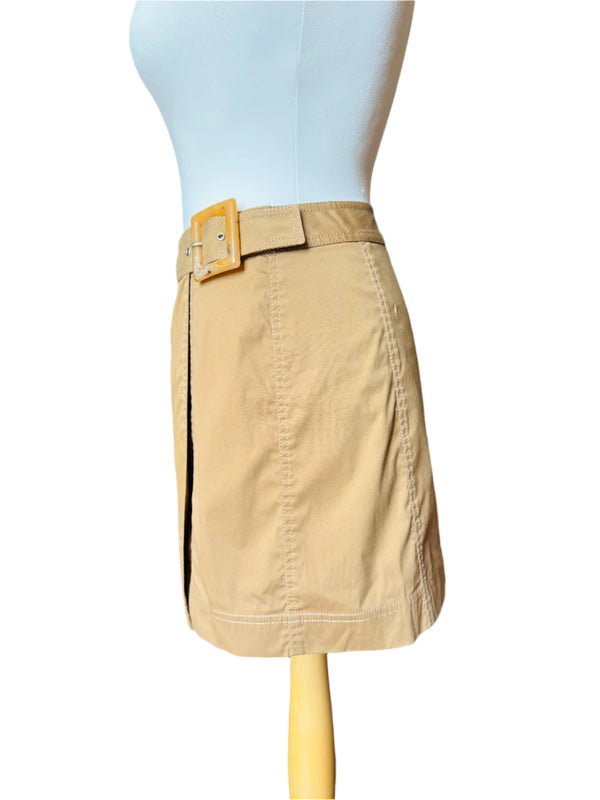 Pre-owned Y2K Prada Beige Wrap Mini Skirt