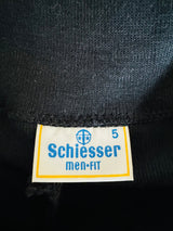 1970s Schiesser Black Knit Collared T-shirt