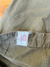 Vintage Army Green Cotton Military Pants