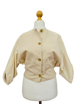 Vintage Renoma Paris Beige Cotton Jacket w/Tulip Sleeve