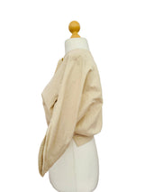 Vintage Renoma Paris Beige Cotton Jacket w/Tulip Sleeve