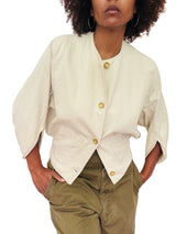 Vintage Renoma Paris Beige Cotton Jacket w/Tulip Sleeve