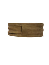 70s Wide Beige Leather Wrap Tie Belt