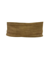 70s Wide Beige Leather Wrap Tie Belt