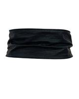 Black Wide Leather Belt w/Gold Buckle