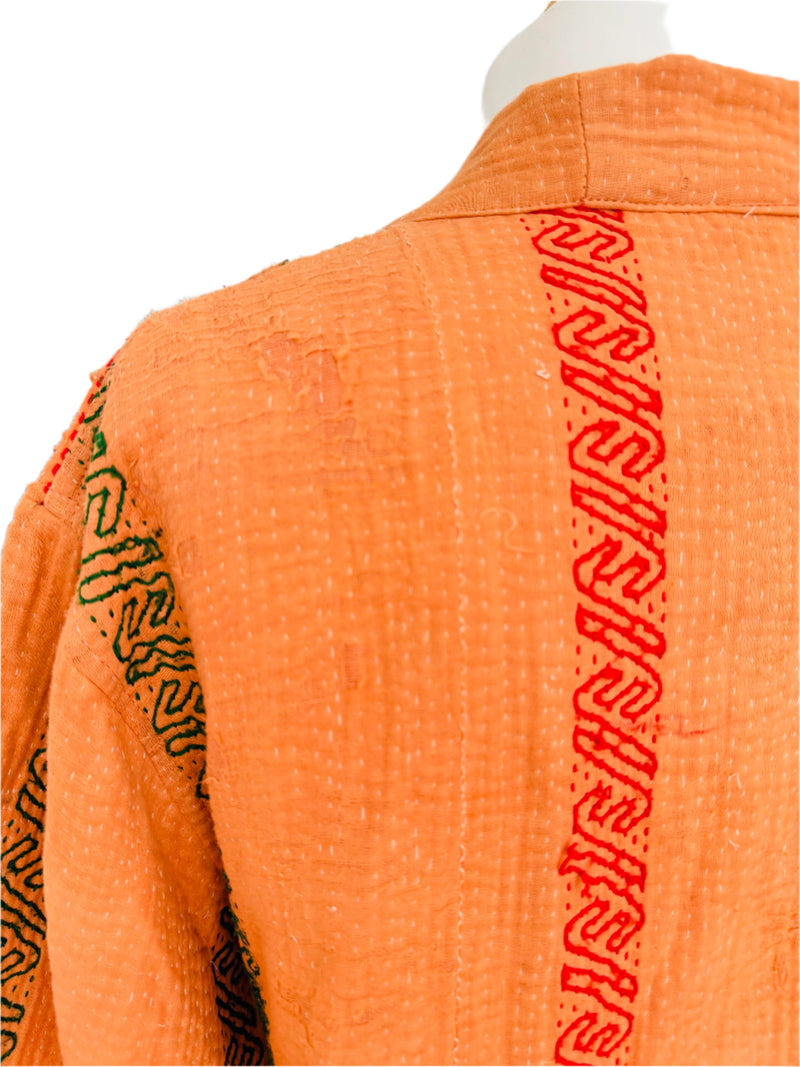 Vintage Kantha Quilted Embroidered Jacket