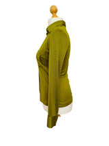 Pre-Owned Olive Green Silk Jersey Button Down Shirt