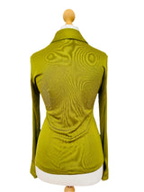 Pre-Owned Olive Green Silk Jersey Button Down Shirt