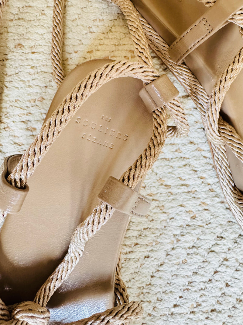 Pre-Owned Sezane Souliers Malia Beige Rope Sandals