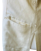 Vintage Ivory Linen Blend Short Sleeved Shell Embroidered Blazer