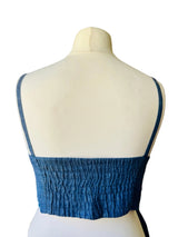Vintage Escada Indigo Blue Linen Bustier