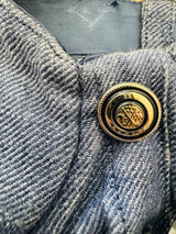 Vintage Escada Indigo Blue Linen Bustier
