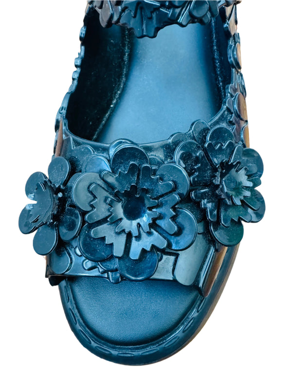 Pre-Owned Melissa + Viktor & Rolf Black Blossom Jelly Sandals