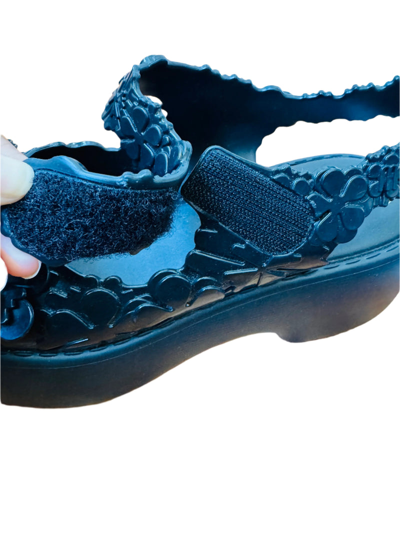 Pre-Owned Melissa + Viktor & Rolf Black Blossom Jelly Sandals