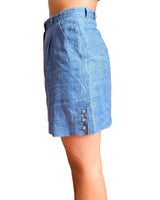 Vintage Escada Indigo Blue Linen Shorts