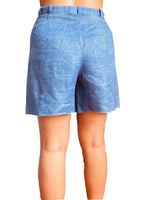 Vintage Escada Indigo Blue Linen Shorts