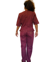Vintage Emanuel Ungaro Burgundy Denim Suit Set