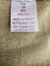 Vintage Yves Saint Laurent Beige Fitted V-Neck Cardigan