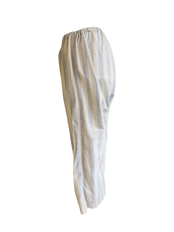 1940s Striped Cotton Pajama Pants