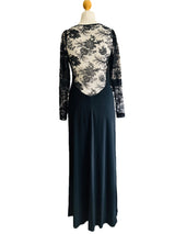 Vintage Loris Azzaro Black Jersey Dress w/Lace Accents