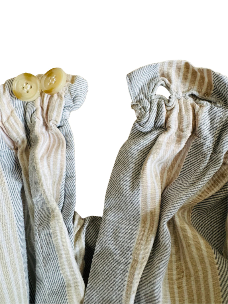 1940s Striped Cotton Pajama Pants