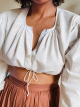 Vintage German Cropped Lace Trimmed Top